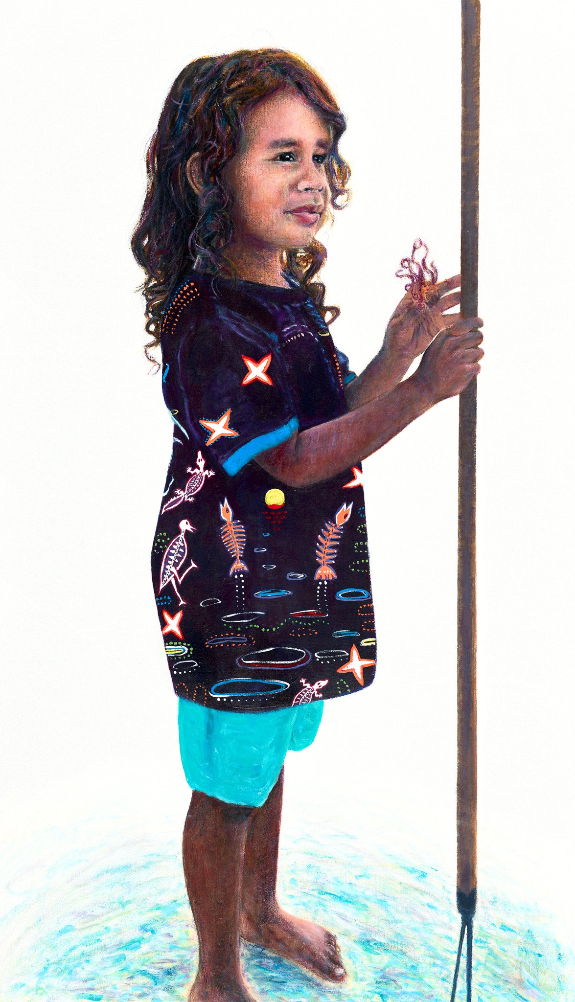 'Connected To My Ancestors, Spear Boy Dante 'O' Limited Edition Print Reproduction by Tanya Cole