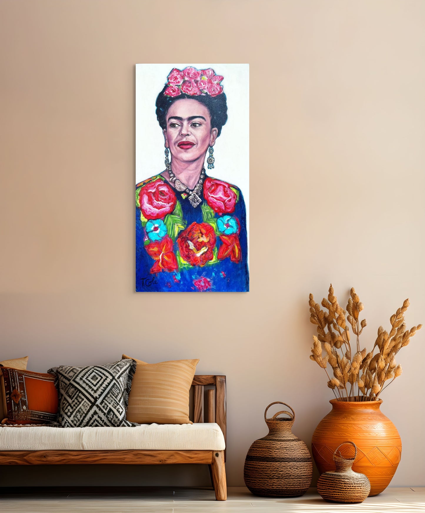 'Frida Reflecting' Original Acrylic on Canvas