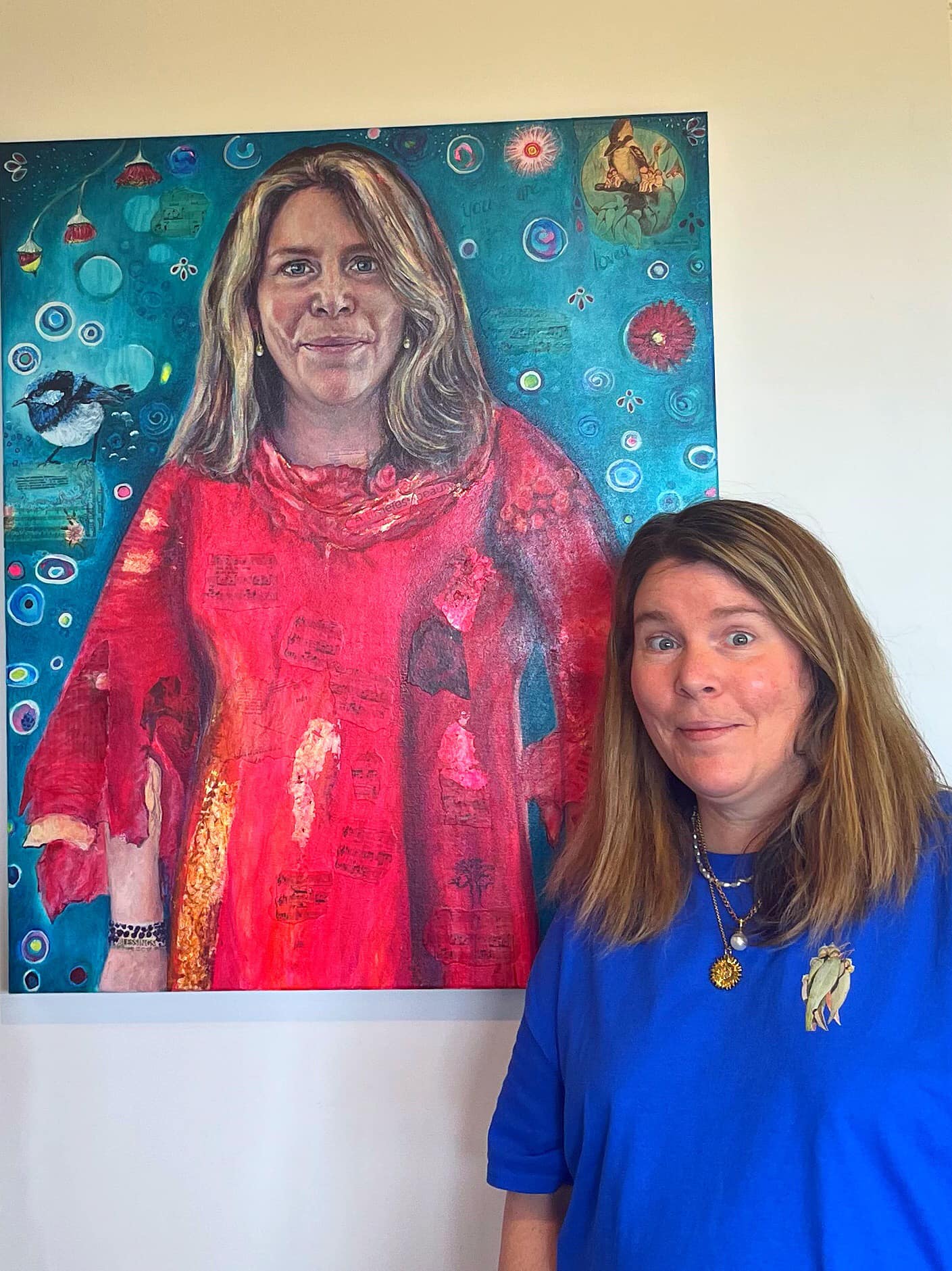 ‘Nuts About Us' Original Oil/Mixed Media/Gold Leaf on Canvas (SOLD Commissioned Painting))