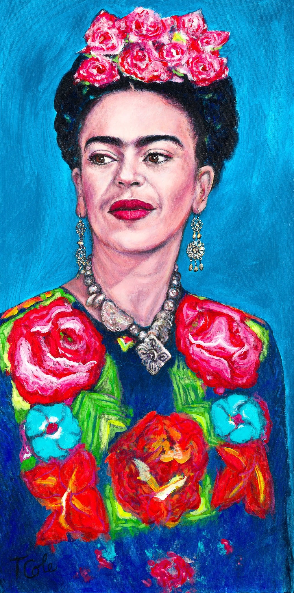 Frida Kahlo Print ‘Frida Reflecting’ Limited Edition Print Reproduction by Tanya Cole