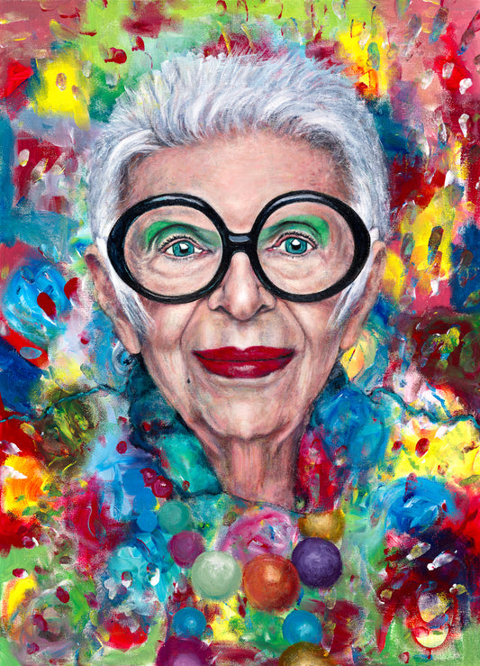 Iris Apfel 'Makes A Girl Feel Life She Still Has A Chance' Limited Edition Print Reproduction by Tanya Cole